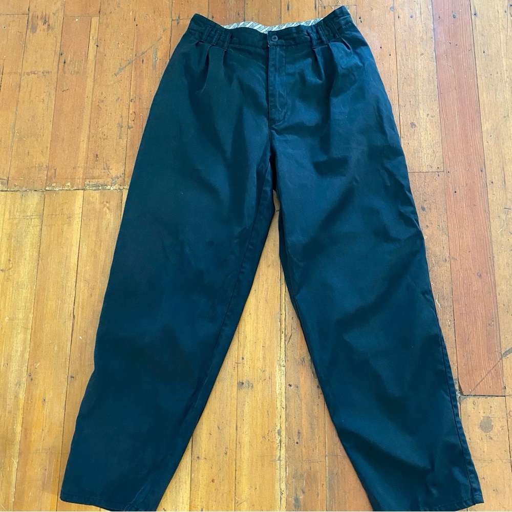 Vintage Black Cotton Trousers